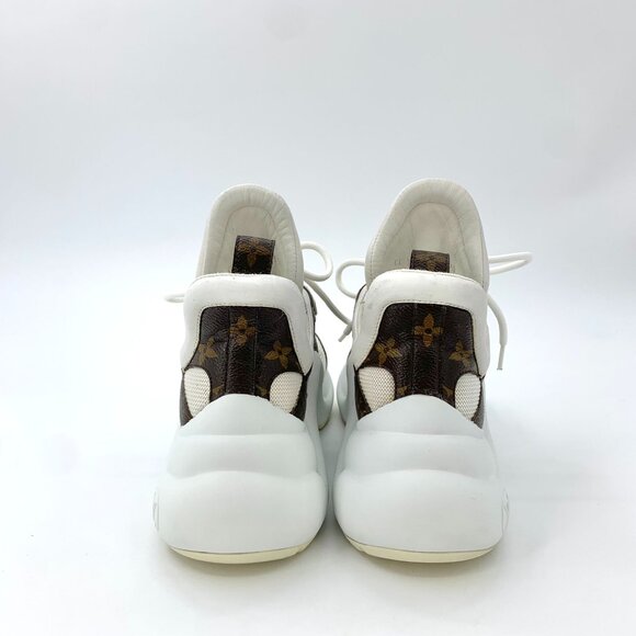 Louis Vuitton Archlight Womens Sneakers White/Brown Monogram Mesh & Leather Size - Picture 4 of 9